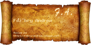 Fábry Andrea névjegykártya